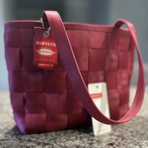 Vintage Harveys The Original Seatbelt Bag Purse Tote Handbag Pink Mulberry